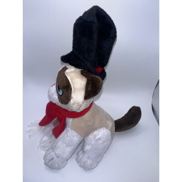 GRUMPY CAT Scrooge 9" Plush Stuffed Animal w/ Hat & Scarf Christmas New - Picture 5 of 10